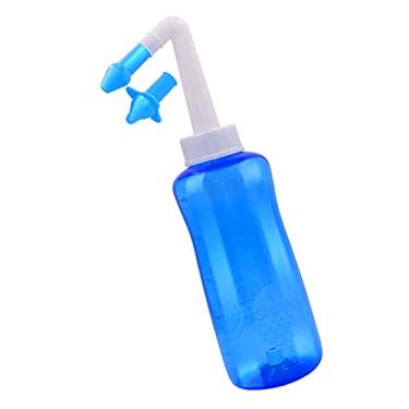 Imagem de Irrigador Higienizador De Nariz Lavador Nasal Garrafa De 300ML Limpador De Narina Ameniza Alergias Sinusite E Rinite Para Adultos E Crianças Cor Azul E Rosa LINHA PREMIUM DUPIN (Azul)