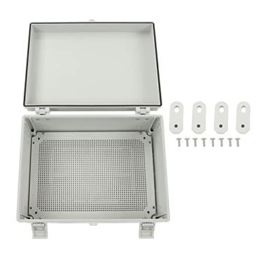 Imagem de Caixa de Junção Externa à Prova D'água Com Tampa Articulada para Equipamentos Elétricos de Jardim - ABS Cinza 15,7 X 11,8 X 6,7 pol.