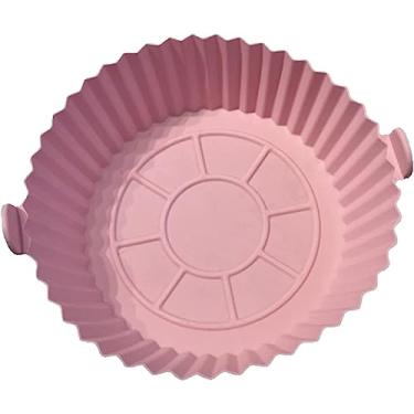 Imagem de ZYNEX - Cesta de Silicone para Air Fryer, Antiaderente 20 cm - Forma Cesto Reutilizável de Fritadeira, Forro Assadeira (Rosa Claro)