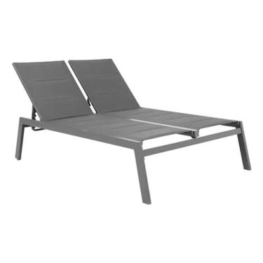 Imagem de Espreguiçadeira Dupla 5 Pos Aluminio 203x128x43cm Até 240kg