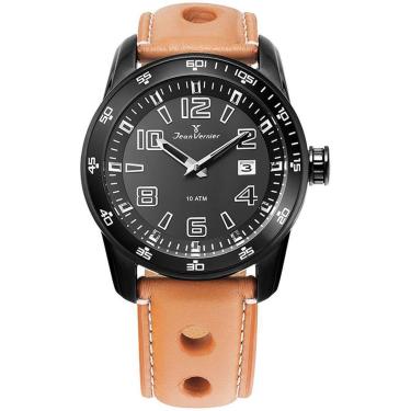 Imagem de Relógio Masculino Jean Vernier Couro Prova D'água Moderno-Masculino