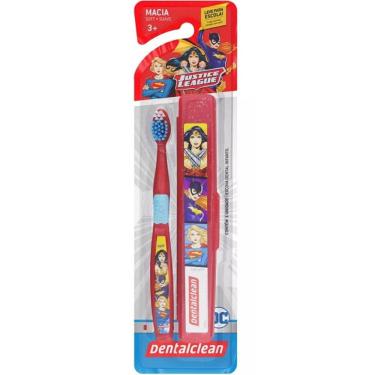 Imagem de Escova Dental Infantil Macia com Estojo Liga da Justiça Dentalclean