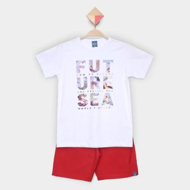 Imagem de Conjunto Curto Infantil Romitex Sea Camiseta + Short Microfibra Menino