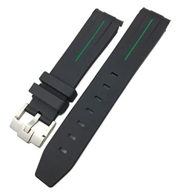 Imagem de DFAMIN Para Rolex Submariner Hulk GMT Milgauss Yacht Master Deepsea Rubber Watchband 19mm 20mm 21mm 22mm Silicone Strap (Cor: Verde, Tamanho: 20mm Fivela Dourada)
