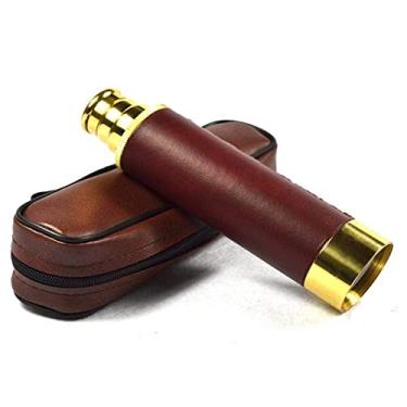 Imagem de Telescópio WolFum Telescópio Monocular Vintage 25x30 Estilo Vintage Ocular Grande Luneta Telescópica Astronômica com Bolsa de Couro Embalada O dobro do conforto