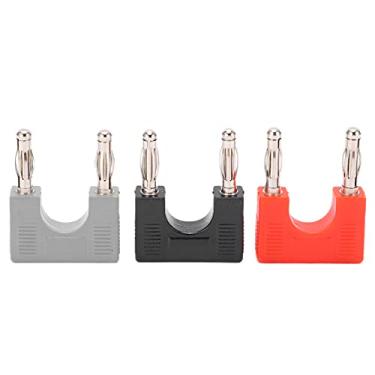 Imagem de LZKW Plugue banana, plugue vermelho preto cinza estável de fileira dupla 4 mm para osciloscópio para teste elétrico