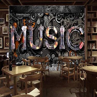Imagem de Papel de parede Mural 3D Retro Nostalgia Metal Gear Music Restaurant Bar KTV Poster - 300 cm (L) x 250 cm (A)