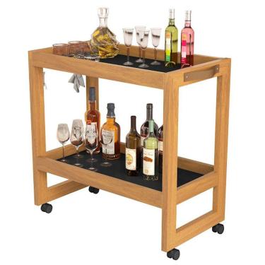 Imagem de Aparador Barzinho Carrinho Multiuso Organizador Prateleiras Rodízios Orfeu
