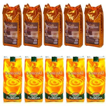 Imagem de Combo 10 Kilos de Cafes em Grãos Torrado Arábica Floresta - 5 Pacotes Menezes e 5 Pacotes Superior de 1 Kilo cada