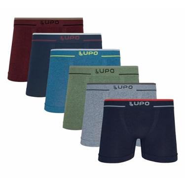 Imagem de Cueca Lupo 733 Kit 6 Peças Boxer Microfibra Sem Costura (BR, Alfa, P, Regular, SORTIDAS)
