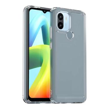 Imagem de Capa e capa para Xiaomi Redmi A2 Plus, botão de pressão flexível, capa transparente, proteção contra quedas. Proteção total de 360° - transparente