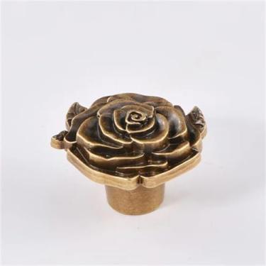 Imagem de Armário de latão sólido alças gaveta de mesa puxar maçaneta da porta para gaveta botão móveis ferragem acessórios de cozinha, t2607 bronze