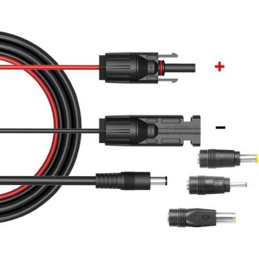 Imagem de Conectores de painel solar compatíveis com conectores solares M-C-4 para cabo de extensão CC 16AWG com DC 5,5 mm x 2,1 mm, CC 3,5 x 1,35 mm, DC 5,5 x 2,5 mm e adaptador DC8 mm para geradores solares