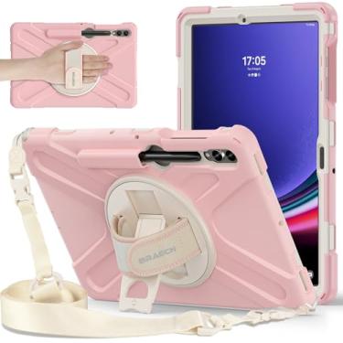 Imagem de BRAECNstock Capa para Samsung Galaxy Tab S10+ Plus/S9 FE+ Plus/S9+ Plus/ S8+ Plus/S7 FE/ S7+ Plus 5G Capa protetora à prova de choque para crianças com alça de mão giratória e suporte para caneta -
