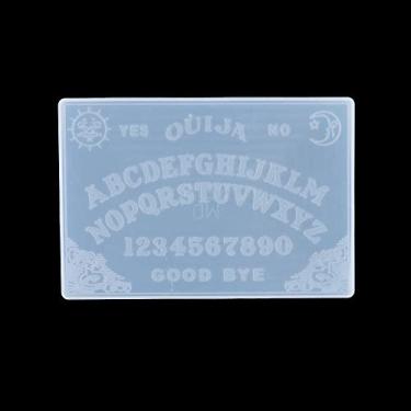 Imagem de Vctitil Pacote com 2 moldes de resina, moldes de silicone de resina epóxi, placa planchette feita à mão para pingente, artesanato em resina, suprimentos de fundição (placa Ouija)