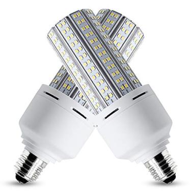 Imagem de New Sunshine, 2 pacotes de luz LED milho 600W lâmpada equivalente LED milho 7500 lúmens 60W grande área legal luz do dia branco E26/E27 base média para garagem, quintal, quarto, armazém, fábrica, oficina rua