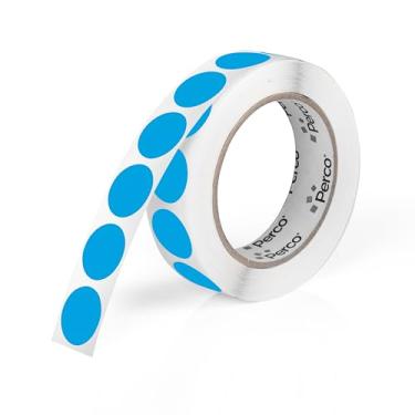 Imagem de Perco Etiquetas adesivas de bolinhas redondas azuis claras de 2,5 cm com adesivo permanente - 1.000 etiquetas por rolo - Cores vibrantes, forte adesão - Feito nos EUA