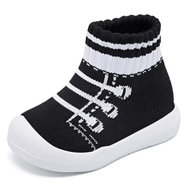 Imagem de Sapatos e meias para bebês Engtoy Pantufas respiráveis antiderrapantes com sola de borracha macia, tênis para bebês meninos e meninas, 22