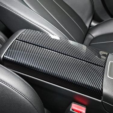 Imagem de MbenRundy Acabamento da tampa do painel da caixa do apoio de braço do console central de fibra de carbono adequado para Mercedes Benz A CLA GLB GLA Classe W177 V177 W247 C118 W118 X247 H247 Acessórios