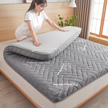 Imagem de DAHONGZI Colchão japonês futon de chão dobrável dobrável para adultos Topper tamanho casal