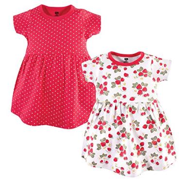 Imagem de Hudson Baby Vestidos de algodão para bebês meninas, Morangos, 3-6 Meses