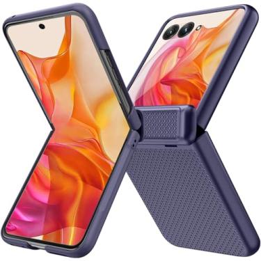 Imagem de Miimall Capa para Motorola Razr Plus 2024, capa para Moto Razr 50 Ultra com proteção de dobradiça fina rígida PC antiderrapante leve à prova de choque capa para celular para Motorola Razr+ 2024, azul