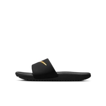 Imagem de Nike Sandália masculina Kawa Slide (GS/PS), Preto/dourado metálico., 17