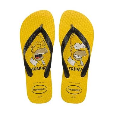 Imagem de Chinelo Havaianas Simpsons Adulto Unissex, Amarelo Ouro, 35/36