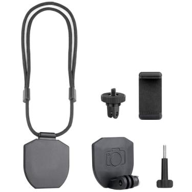 Imagem de GEPULY Suporte magnético de pescoço + suporte de peito para iPhone GoPro Hero 13 12 11 10 9 8 7 6 5 4 3 Max Session Insta360 AKASO DJI Suporte de colar para selfie, mãos livres para câmeras digitais