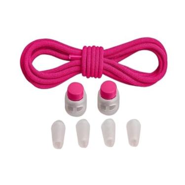Imagem de Cadarços Elásticos Para Tênis, Cadarços De Mola, Sem Amarração, Crianças, Adultos, Cadarços Rápidos, Elásticos, Redondos, Preguiçosos, Sapatos(Rose red)