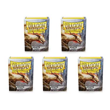 Imagem de 5 Packs Dragon Shield Classic White Standard Size 100 ct Card Sleeves Value Bundle!