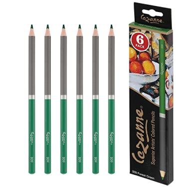 Imagem de Creative Mark Cezanne Lápis de cor premium verde floresta pacote com 6 - lápis de desenho altamente pigmentados - lápis de colorir para desenhar, misturar, colorir e mais