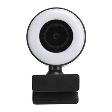 Imagem de Câmera Web 1080P, Webcam Com Anel de Luz Durável para Bate-papo por Vídeo para Ensino Baseado na Web para Transmissão Ao Vivo para Desktop e Laptop