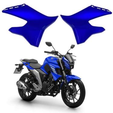 Imagem de Par Aba Tanque Aleta Tomada Guia Ar Inferior Fazer 250 Fz25 Azul 2022 