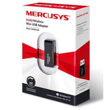 Imagem de Mini Adaptador USB Wireless N 300Mbps Preto Mercusys MW300UM
