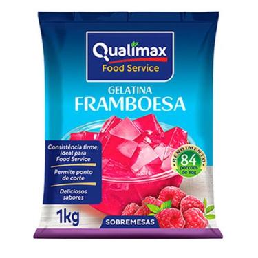 Imagem de Gelatina de FRAMBOESA 1Kg Qualimax - Uso Profissional Alto Rendimento 