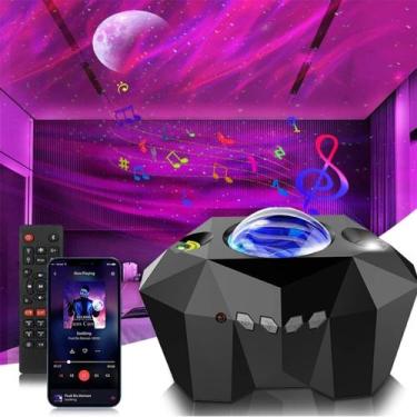 Imagem de Luminaria Projetor Bluetooth Estrela Aurora Boreal Nebulosa Estrela Co