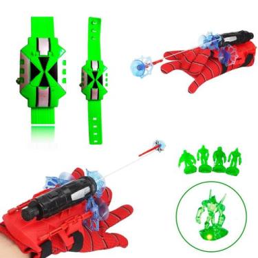 Imagem de Kit Luva Homem Aranha C/ Relógio Ben 10 Omniverse Luz e Som - BEN1O