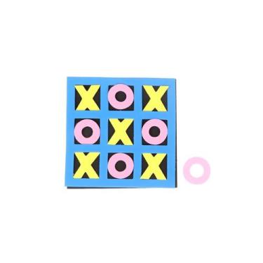 Imagem de Brinquedo Jogo Da Velha Interativo Montessori EVA - Topmixshop, Azul
