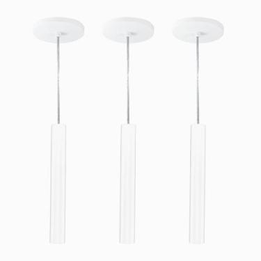 Imagem de Kit 3 Pendente Tubo Palito Moderno 30cm - Branco - Trybo 