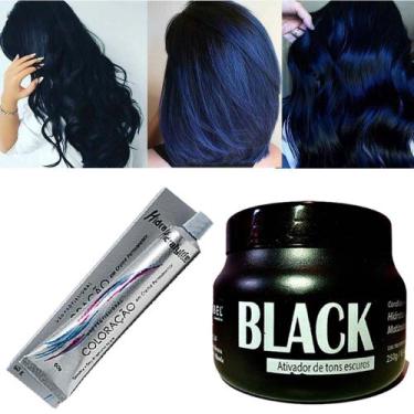 Imagem de Kit Preto Azulado 01 Mascara 250g e 01 Coloração Mairibel