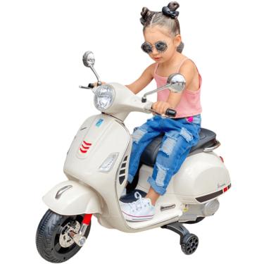 Imagem de Moto Scooter Eletrica Infantil Bandeirante Vespa GTS 12V Branca
