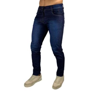 Imagem de calça jeans masculina slim caqui com lycra sarja com 4  bolso tradicio