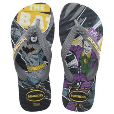 Imagem de Chinelo Havaianas Infantil Kids Heróis Batman Menino (Cinza, BR, Criança de 1 a 3 anos, Faixa Numérico, M, 23, 24)