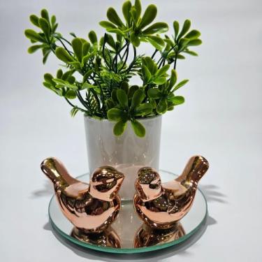 Imagem de Vasinho floral com bandeja redonda e passarinhos de porcelana - RA nva