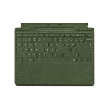 Imagem de Teclado Surface Pro Signature, teclas retroiluminadas e trackpad grande, material Alcantara durável e suave, cor floresta