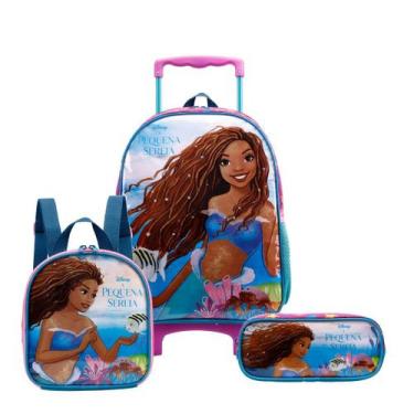 Imagem de Kit Filme A Pequena Sereia Mochila Rodinhas Estojo Lancheira - Xeryus,