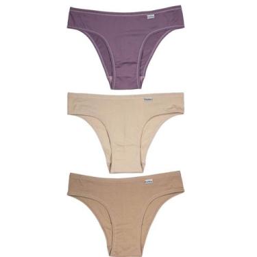 Imagem de Kit 3 Calcinhas DelRio 51364 Algodão, Areia, New nude, Mousse, G