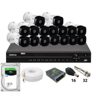 Imagem de Kit 16 Câmeras 1120b Intelbras Dvr Intelbras Mhdx 1232 Hd 6tb