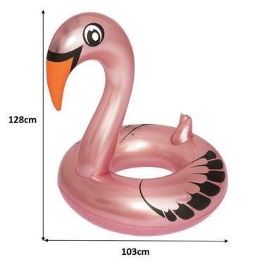 Imagem de Boia Cisne Perolado Com Abertura Praia Piscina 1972 - Mor, Rosa